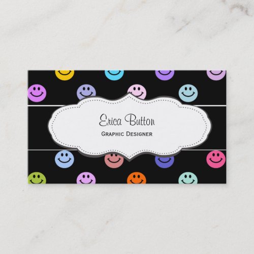 Smiley Face Pattern Business Cards