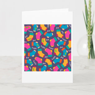 Colorful Happy Feet Socks Pattern Card