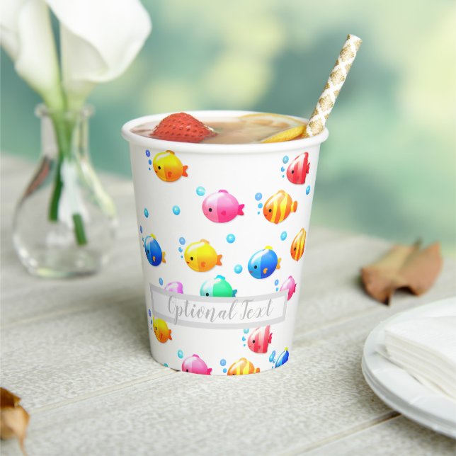 Colorful Happy Fish with Bubbles  Paper Cups (Insitu)
