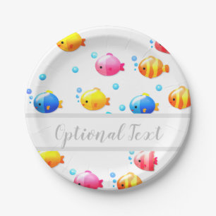 Colorful Happy Fish with Bubbles Paper Plates