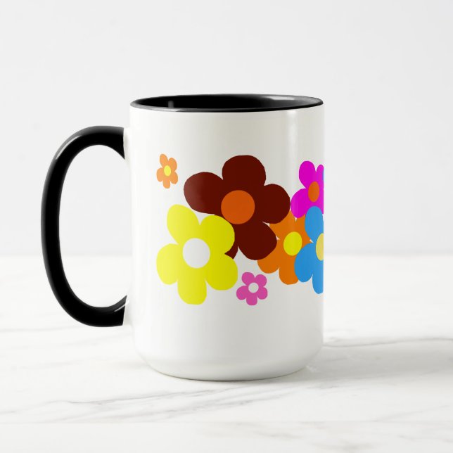 Colorful Happy Flowers Mug (Left)