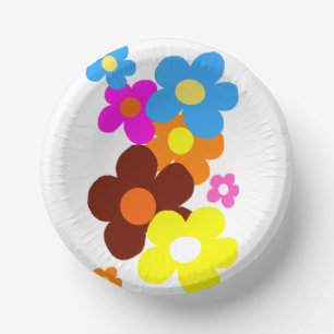 Colorful Happy Flowers Paper Bowls