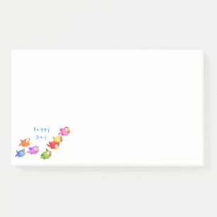 Colorful Happy Flying Birds Sparrows Post-it Notes