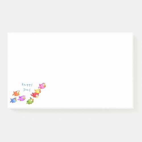Colorful Happy Flying Birds Sparrows  Post_it Notes