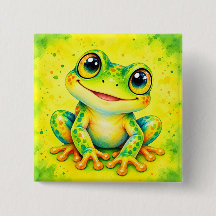Colorful Happy Frog Watercolor