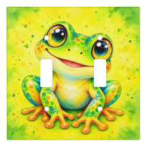 Colorful Happy Frog Watercolor