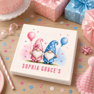 Colorful Happy Gnomes Birthday Napkins