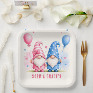 Colorful Happy Gnomes Birthday Paper Plates