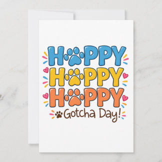 Colorful Happy Gotcha Day  – Pet Adoption Invitation
