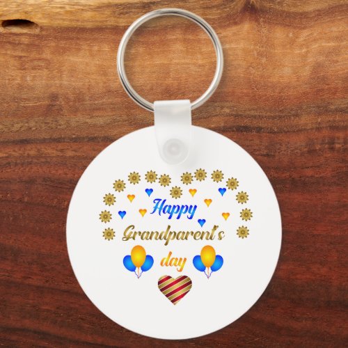 Colorful Happy Grandparents Day Keychain