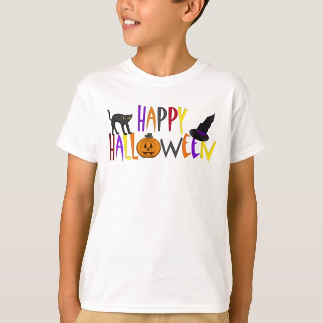 Colorful Happy Halloween T-Shirt (Front)