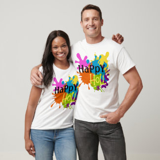 Colorful Happy Holi Customized T-Shirt