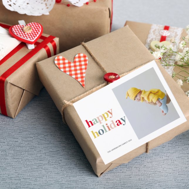 Colorful Happy Holiday With Photo Postcard (Creator Uploaded)