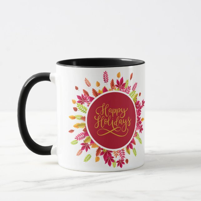 Colorful Happy Holidays  Mug (Left)