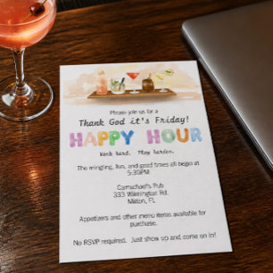 Colorful Happy Hour Invitation