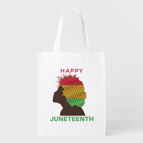 Colorful Happy Juneteenth Black history month Grocery Bag