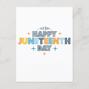 Colorful Happy Juneteenth Day Postcard