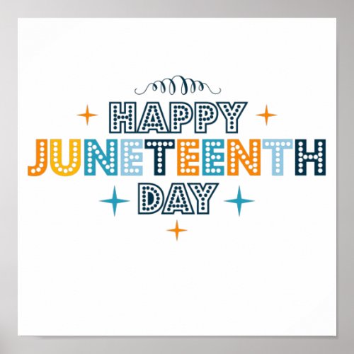 Colorful Happy Juneteenth Day Poster