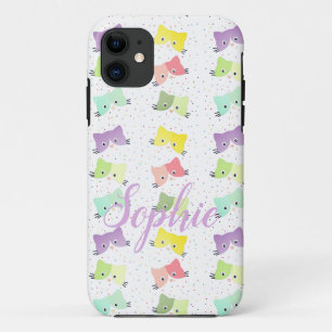 Colorful Happy Kittens Pattern iPhone 11 Case