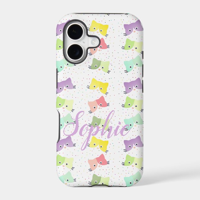 Colorful Happy Kittens Pattern  Case-Mate iPhone Case (Back)