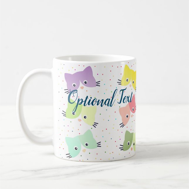 Colorful Happy Kittens Pattern  Coffee Mug (Left)