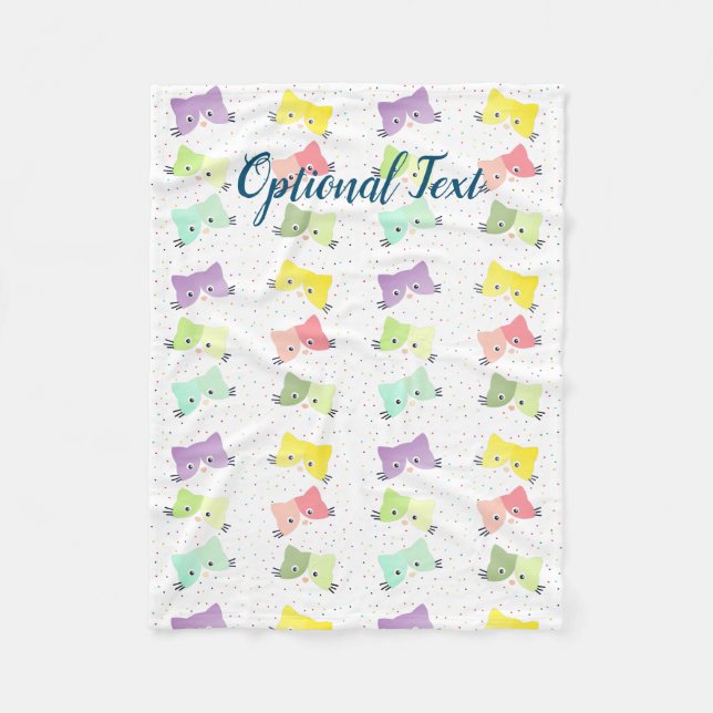 Colorful Happy Kittens Pattern  Fleece Blanket (Front)