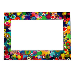Colorful Happy Little Circles Original Artwork Magnetic Frame