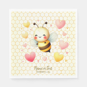 Colorful Happy Little Honey Bee Baby Shower Cute Napkins