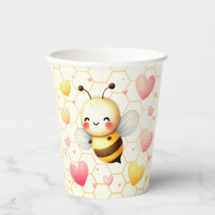 Colorful Happy Little Honey Bee Baby Shower Cute Paper Cups