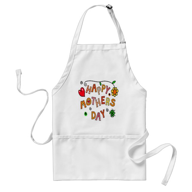Colorful Happy Mothers Day Adult Apron (Front)