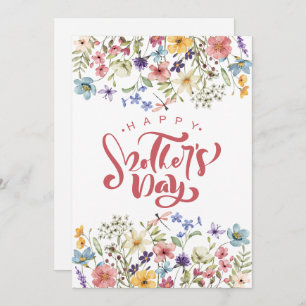 Colorful Happy Mothers Day Cute Spring Floral Chic Holiday Card