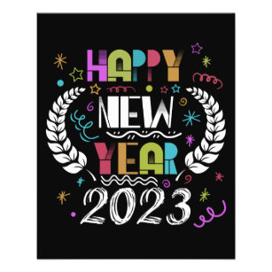 Colorful Happy New Year 2023 Decorations Flyer