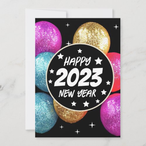 Colorful Happy New Year 2023 Holiday Card