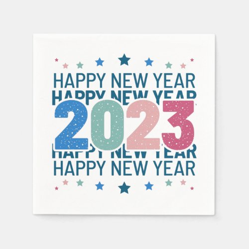 Colorful Happy New Year 2023 Napkins