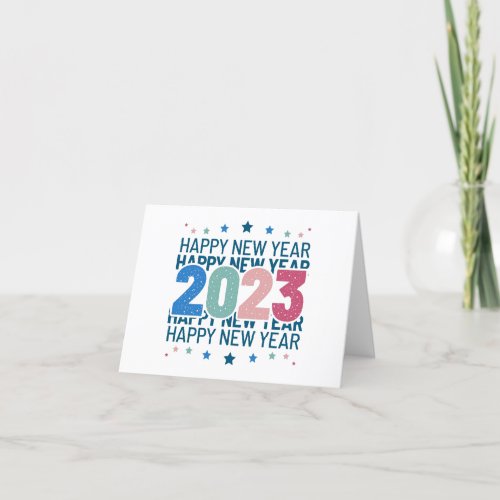 Colorful Happy New Year 2023 Thank You Card