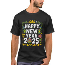 Colorful Happy New Year 2025 Typography Art