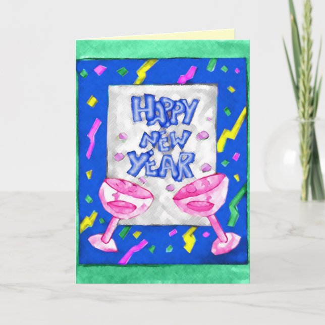Colorful Happy New Year Card (Front)