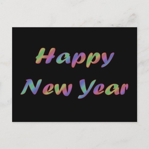 Colorful Happy New Year Holiday Postcard