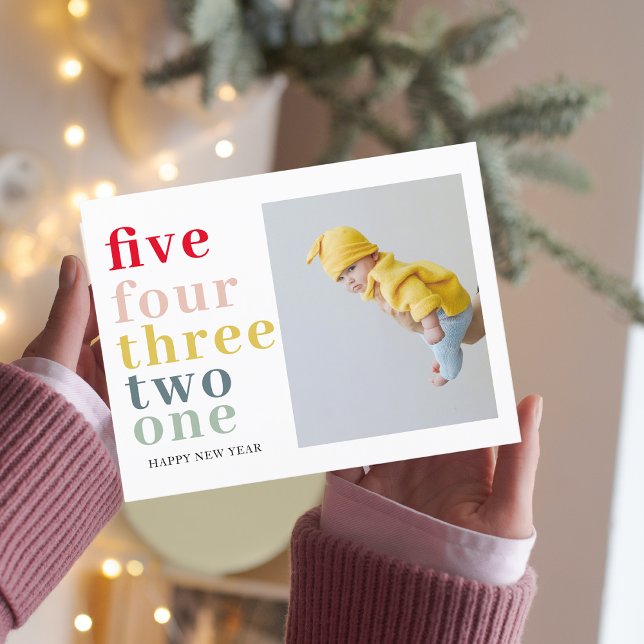 Colorful Happy New Year | With Photo Postcard (Creator Uploaded)