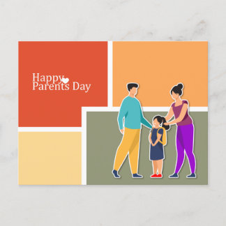Colorful Happy Parents Day Postcard