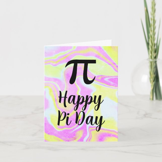 Colorful Happy Pi Day Greeting Card (Front)
