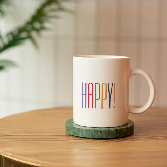Colorful Happy Quote Coffee Mug (Creator Uploaded)