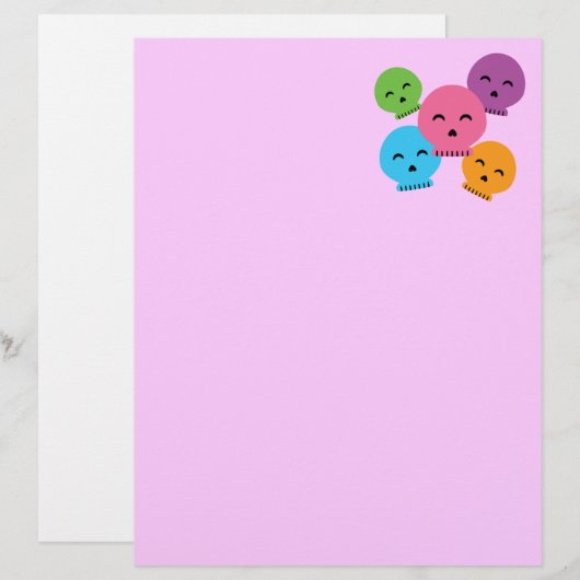 Colorful Happy Skulls (Front/Back)