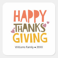 Colorful Happy Thanksgiving Day Personalized Name