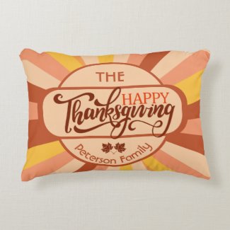 Colorful Happy Thanksgiving Fall Family Gathering