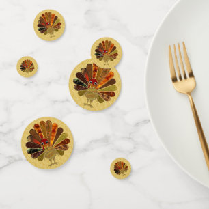 Colorful Happy Thanksgiving Turkey Confetti
