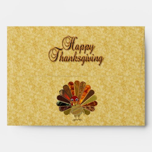 Colorful Happy Thanksgiving Turkey Envelope