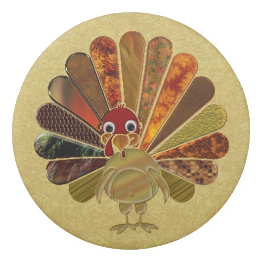 Colorful Happy Thanksgiving Turkey Eraser (Front)
