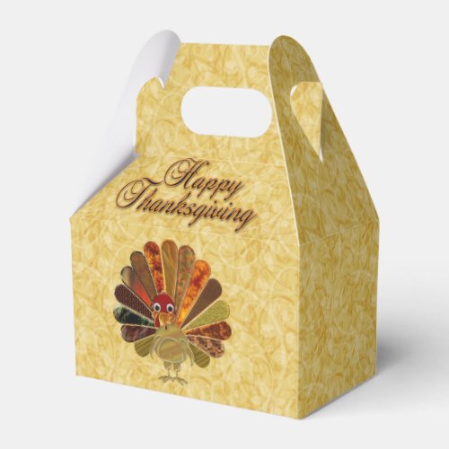 Colorful Happy Thanksgiving Turkey Favor Boxes