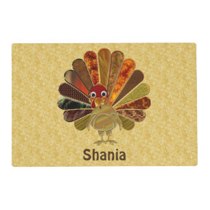 Colorful Happy Thanksgiving Turkey Placemat
